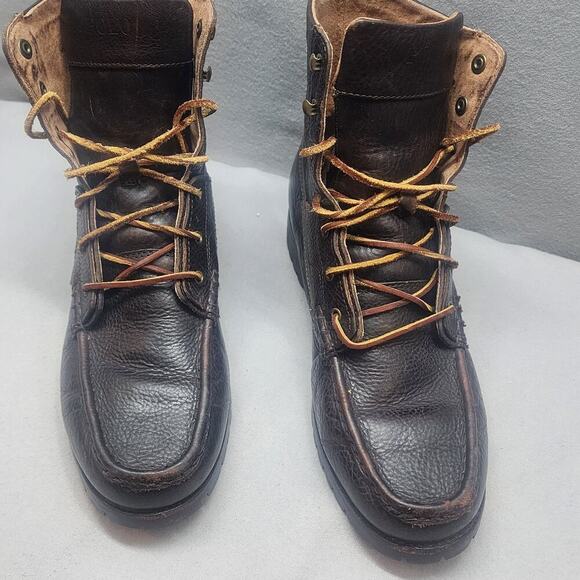 Polo Ralph Lauren Men's Rouland Leather Boots Dark Brown‎ Size: 13D - Picture 2 of 8